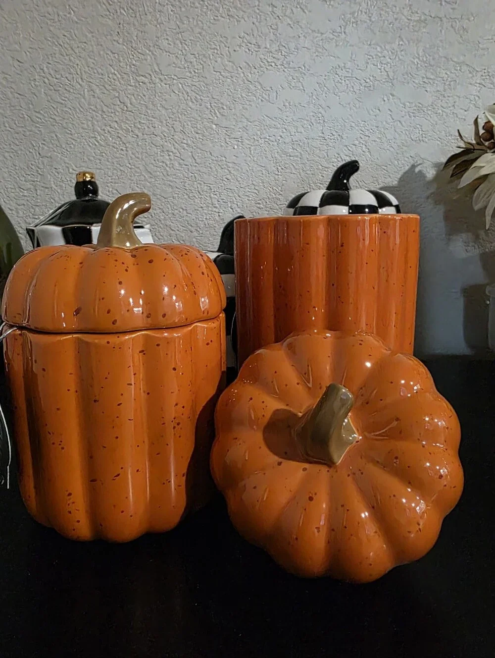Autumn Orange Ceramic Pumpkin Canisters - Brand